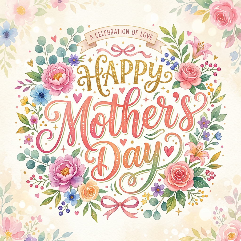 Happy Mothers Day text design